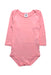 A Pink Long Sleeve Bodysuits from Petit Bateau in size 12-18M for girl. (Front View)