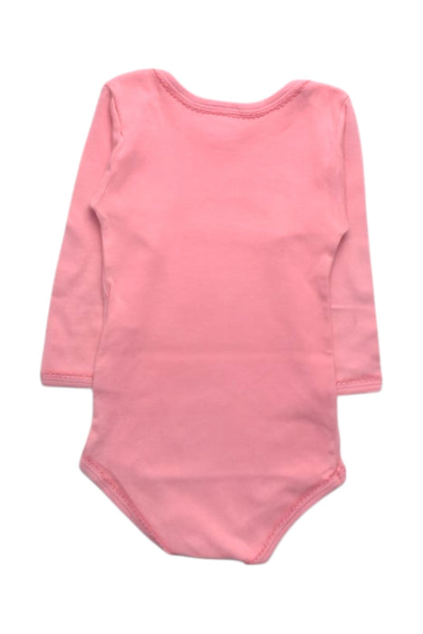 A Pink Long Sleeve Bodysuits from Petit Bateau in size 12-18M for girl. (Back View)