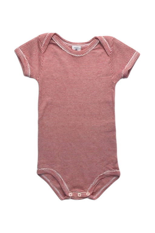 A Red Short Sleeve Bodysuits from Petit Bateau in size 12-18M for girl. (Front View)