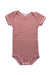 A Red Short Sleeve Bodysuits from Petit Bateau in size 12-18M for girl. (Front View)