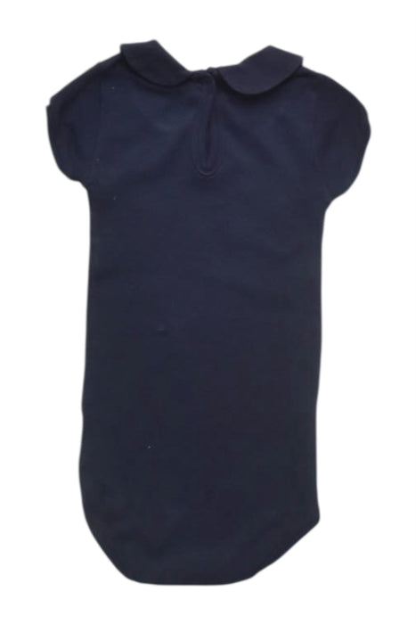 A Navy Short Sleeve Bodysuits from Petit Bateau in size 12-18M for girl. (Back View)