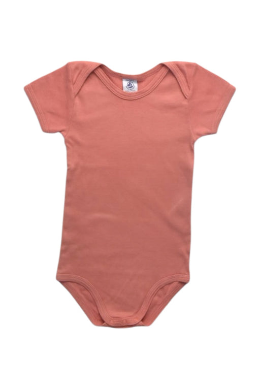 A Peach Short Sleeve Bodysuits from Petit Bateau in size 18-24M for girl. (Front View)