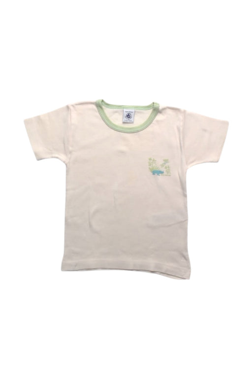 A White Short Sleeve T Shirts from Petit Bateau in size 4T for girl. (Front View)