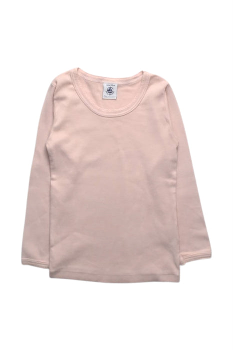 A Pink Long Sleeve Tops from Petit Bateau in size 3T for girl. (Front View)