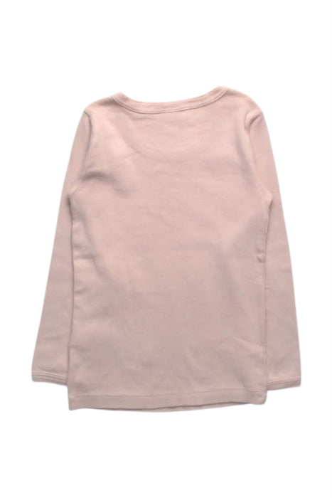 A Pink Long Sleeve Tops from Petit Bateau in size 3T for girl. (Back View)