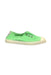 A Green Slip Ons from Cienta in size 4T for girl. (Front View)