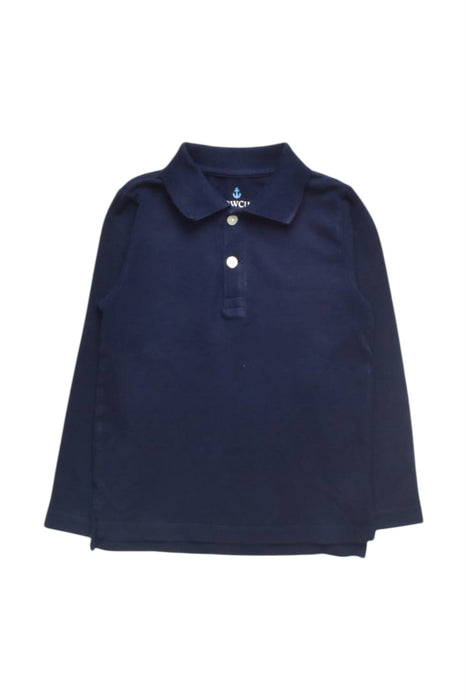 A Navy Long Sleeve Polos from Crewcuts in size 3T for boy. (Front View)
