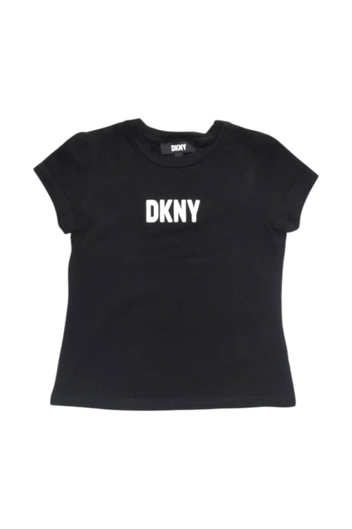 A Black Short Sleeve T Shirts from DKNY in size 6T for girl. (Front View)