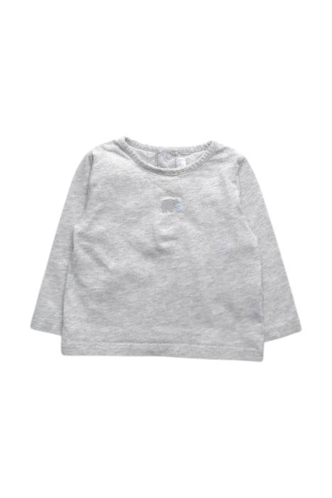 A Grey Long Sleeve Tops from The Little White Company in size 3-6M for boy. (Front View)