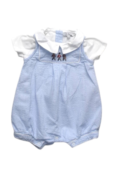 A Blue Short Sleeve Rompers from Lapinou in size 0-3M for boy. (Front View)