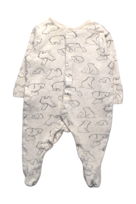 A White Onesies from Mothercare in size 0-3M for boy. (Front View)