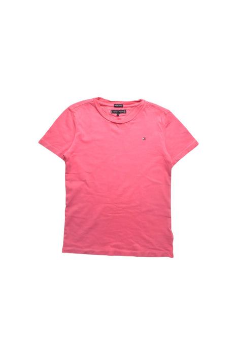 A Pink Short Sleeve T Shirts from Tommy Hilfiger in size 10Y for girl. (Front View)