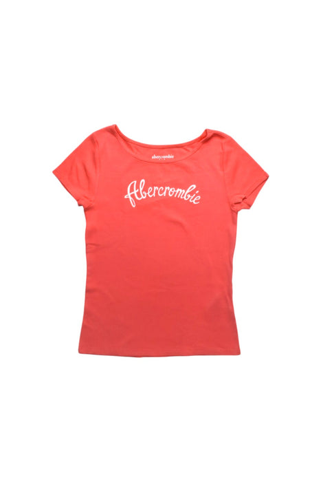 A Red Short Sleeve T Shirts from Abercrombie  in size 11Y for girl. (Front View)
