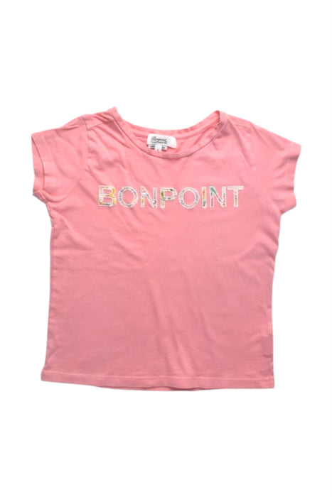 A Pink Short Sleeve T Shirts from Bonpoint in size 6T for girl. (Front View)