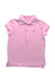 A Pink Short Sleeve Polos from Polo Ralph Lauren in size 6T for girl. (Front View)