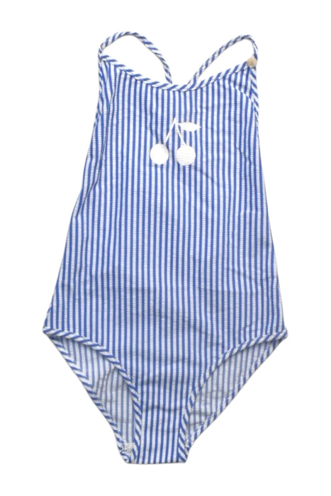 A Blue Swimsuits from Bonpoint in size 6T for girl. (Front View)