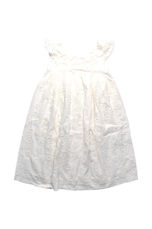 A White Sleeveless Dresses from Bonpoint in size 6T for girl. (Front View)