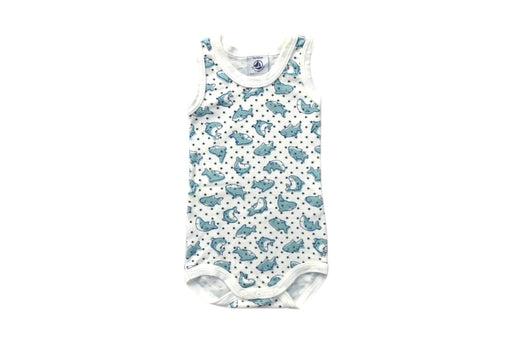 A White Sleeveless Bodysuits from Petit Bateau in size 0-3M for boy. (Front View)