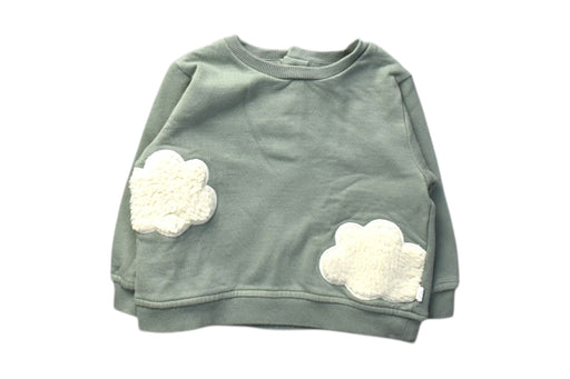 A Green Crewneck Sweatshirts from Mori in size 6-12M for boy. (Front View)