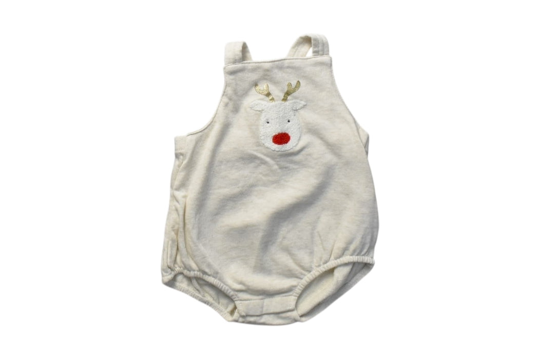 A Ivory Sleeveless Rompers from Seed in size 3-6M for boy. (Front View)