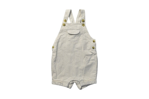 A Ivory Overall Shorts from Janie & Jack in size 6-12M for boy. (Front View)