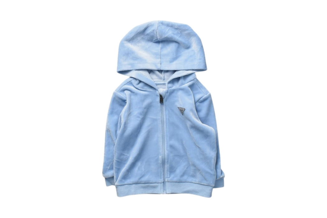 A Blue Zippered Sweatshirts from Guess in size 6-12M for boy. (Front View)