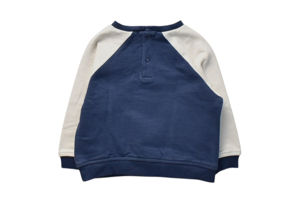 A Navy Crewneck Sweatshirts from Mori in size 6-12M for boy. (Back View)