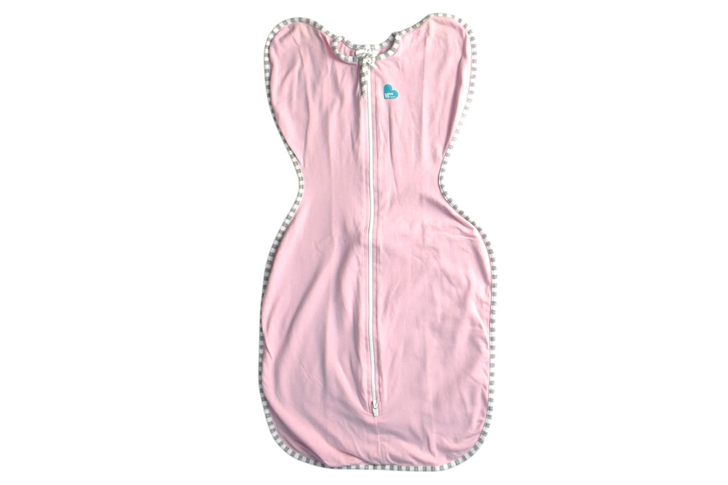 A Pink Swaddles from Love To Dream in size 3-6M for girl. (Front View)