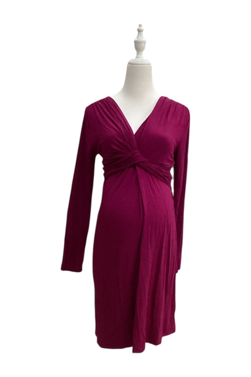 A Burgundy Long Sleeve Dresses from Mayarya in size Maternity-XS for maternity. (Front View)