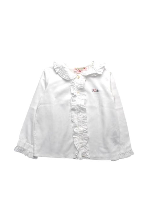 A White Long Sleeve Shirts from Bonpoint in size 4T for girl. (Front View)