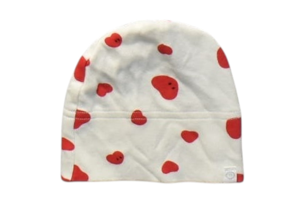 A White Beanies from Mori in size 0-3M for girl. (Front View)