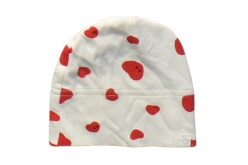A White Beanies from Mori in size 0-3M for girl. (Front View)