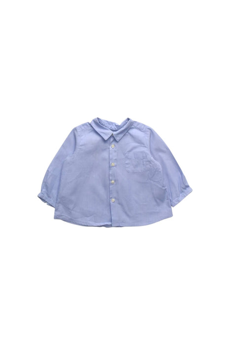 A Blue Long Sleeve Shirts from Bonpoint in size 3-6M for girl. (Front View)