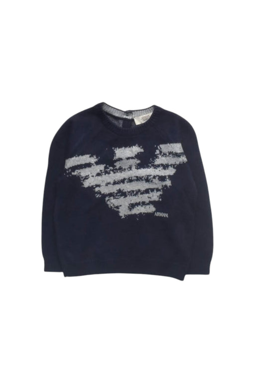 A Navy Crewneck Sweatshirts from Armani Baby in size 6-12M for boy. (Front View)
