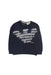 A Navy Crewneck Sweatshirts from Armani Baby in size 6-12M for boy. (Front View)