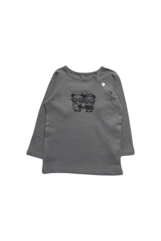A Grey Long Sleeve T Shirts from Bonpoint in size 3-6M for girl. (Front View)