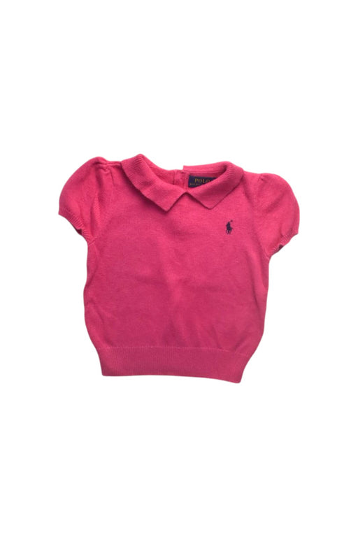 A Pink Short Sleeve Tops from Polo Ralph Lauren in size 4T for girl. (Front View)