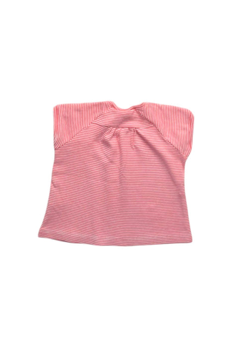 A Pink Short Sleeve Tops from Petit Bateau in size 0-3M for girl. (Back View)