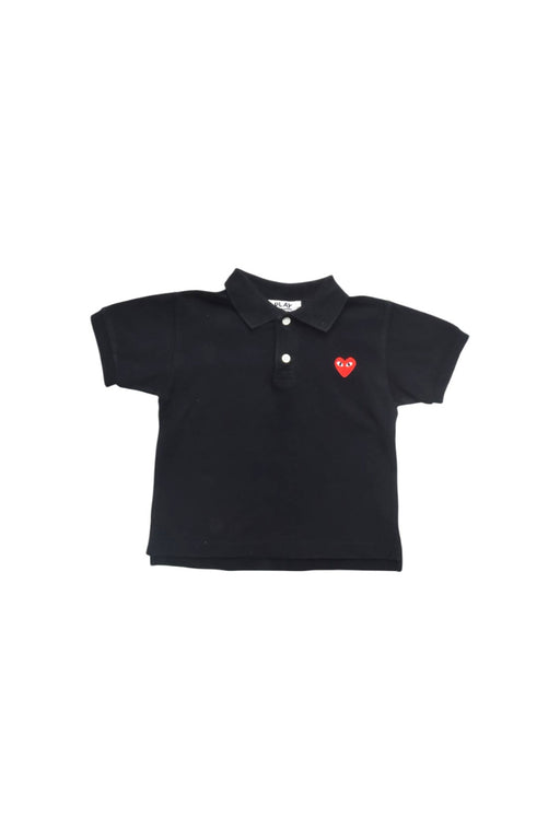 A Black Short Sleeve Polos from Commes des Garçons in size 4T for girl. (Front View)
