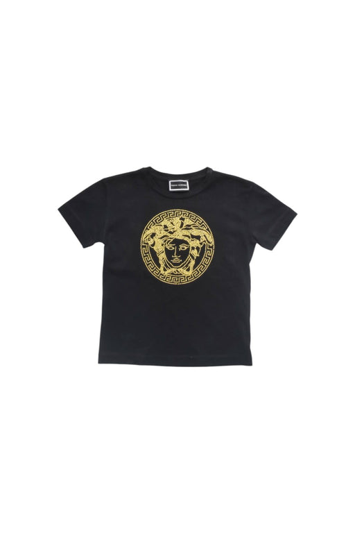 A Black Short Sleeve T Shirts from Young Versace in size 4T for boy. (Front View)