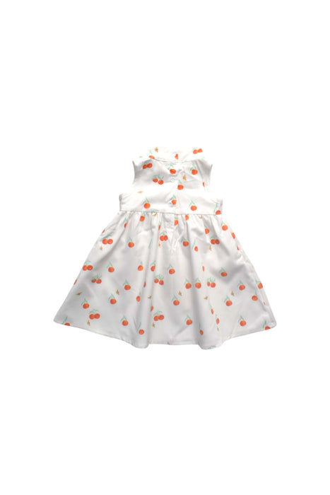 A White Sleeveless Dresses from Le Petit Society in size 0-3M for girl. (Back View)