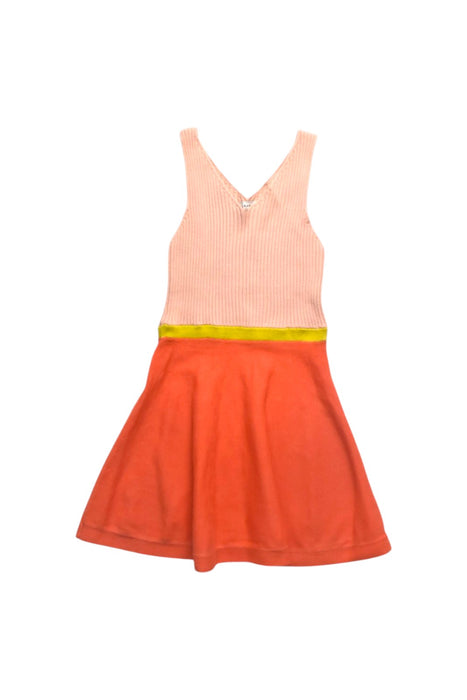 A Peach Sleeveless Dresses from Caramel in size 6T for girl. (Front View)