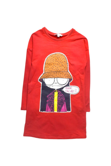 A Red Long Sleeve Dresses from Little Marc Jacobs in size 6T for girl. (Front View)