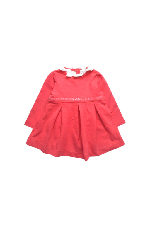 A Red Long Sleeve Dresses from Emporio Armani in size 6-12M for girl. (Front View)