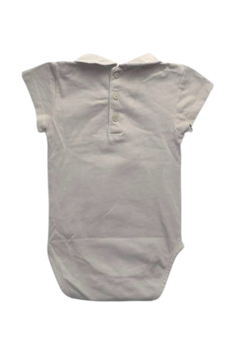 A Grey Short Sleeve Bodysuits from Chateau de Sable in size 3-6M for girl. (Back View)