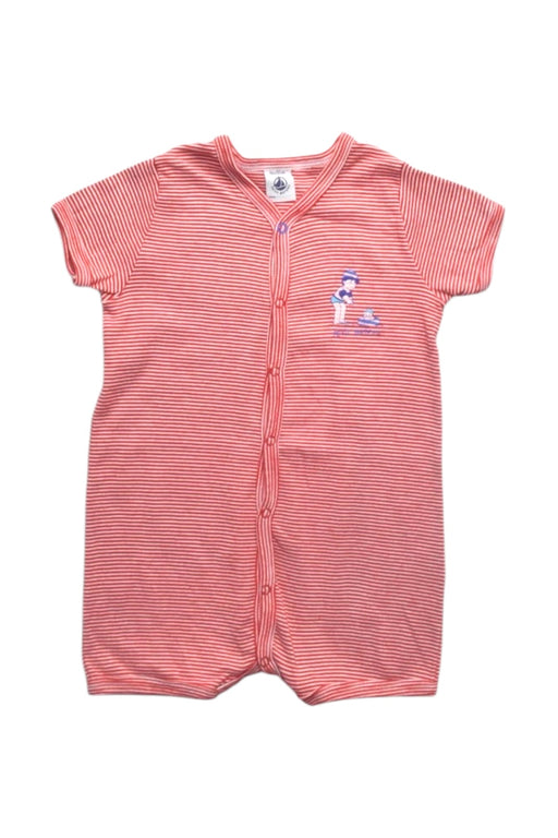 A Red Short Sleeve Rompers from Petit Bateau in size 12-18M for girl. (Front View)