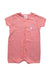 A Red Short Sleeve Rompers from Petit Bateau in size 12-18M for girl. (Front View)