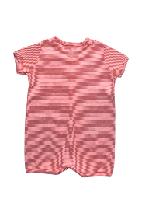 A Red Short Sleeve Rompers from Petit Bateau in size 12-18M for girl. (Back View)