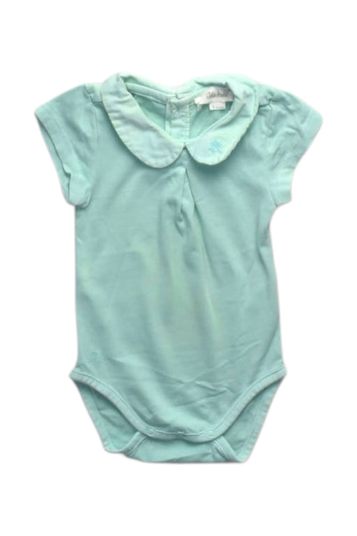 A Teal Short Sleeve Bodysuits from Chateau de Sable in size 0-3M for girl. (Front View)