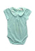 A Teal Short Sleeve Bodysuits from Chateau de Sable in size 0-3M for girl. (Front View)